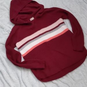 SO maroon hooded knit sweater (L)